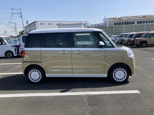 ムーヴキャンバスストライプスＧ１４インチフルホイールキャップ　ＬＥＤヘッドランプ　ＬＥＤフォグランプ　ホっとカップホルダー　両側パワースライドドア　キーフリーシステム　プッシュボタンスタート　ＵＶカットガラス（静岡県）の中古車