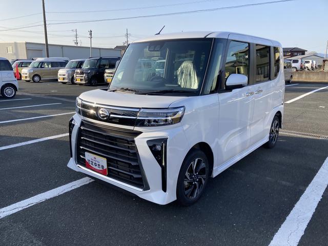 タントカスタムX14インチアルミホイール 大型エアロバンパー フルLEDヘッドランプ オート格納式カラードドアミラー 両側パワースライドドア キーフリーシステム プッシュボタンスタート(静岡県)の中古車