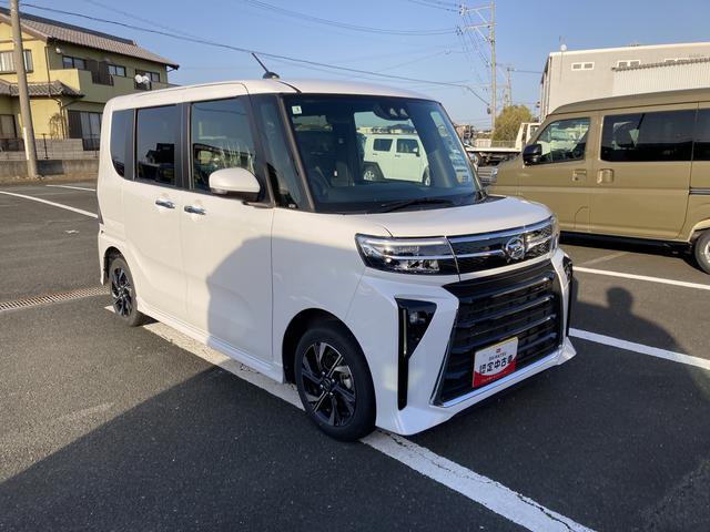 タントカスタムX14インチアルミホイール 大型エアロバンパー フルLEDヘッドランプ オート格納式カラードドアミラー 両側パワースライドドア キーフリーシステム プッシュボタンスタート(静岡県)の中古車