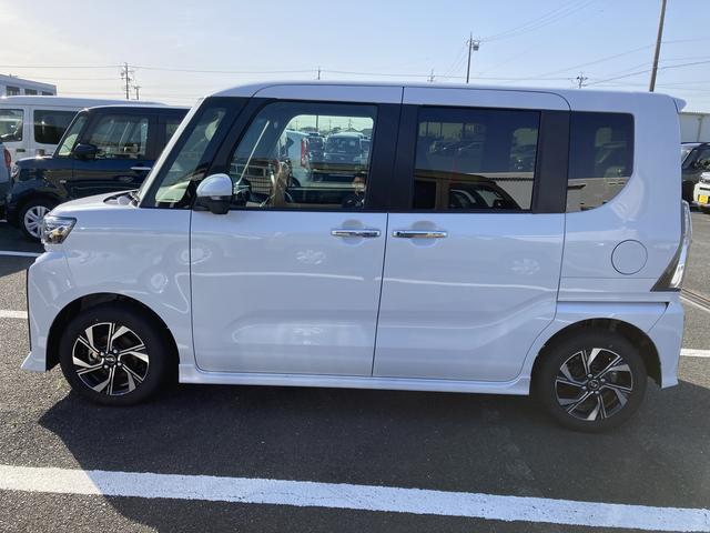 タントカスタムX14インチアルミホイール 大型エアロバンパー フルLEDヘッドランプ オート格納式カラードドアミラー 両側パワースライドドア キーフリーシステム プッシュボタンスタート(静岡県)の中古車