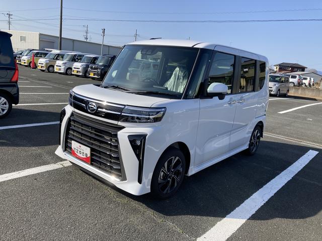 タントカスタムX14インチアルミホイール 大型エアロバンパー フルLEDヘッドランプ オート格納式カラードドアミラー 両側パワースライドドア キーフリーシステム プッシュボタンスタート(静岡県)の中古車