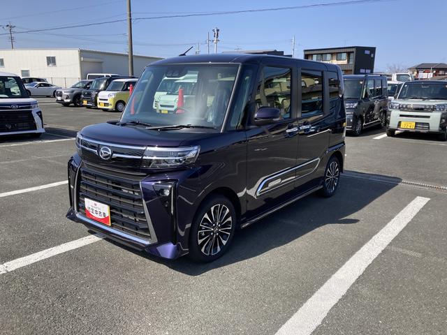 タントカスタムＲＳ１５インチアルミホイール　キーフリーシステム　プッシュボタンスタート　オートエアコン（プッシュ式）　フルＬＥＤヘッドランプ　オート格納式カラードドアミラー　本革巻ステアリングホイール（静岡県）の中古車