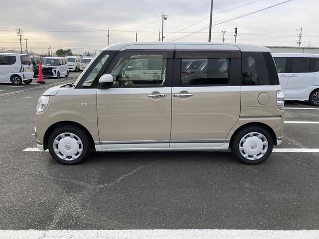 ムーヴキャンバスＧメイクアップＶＳ　ＳＡIII１４インチフルホイールキャップ　ＬＥＤヘッドランプ　キーフリーシステム　両側パワースライドドア　オートエアコン（プッシュ式）　オートライト　置きラクボックス（静岡県）の中古車