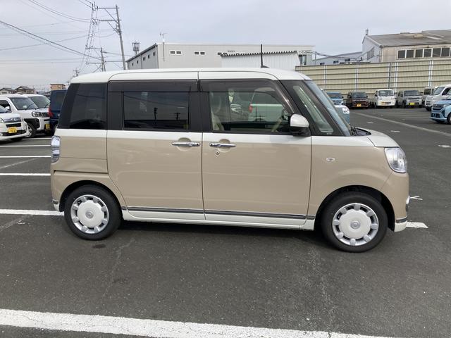 ムーヴキャンバスＧメイクアップＶＳ　ＳＡIII１４インチフルホイールキャップ　ＬＥＤヘッドランプ　キーフリーシステム　両側パワースライドドア　オートエアコン（プッシュ式）　オートライト　置きラクボックス（静岡県）の中古車