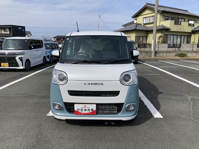 ムーヴキャンバスストライプスＧ１４インチフルホイールキャップ　ＬＥＤヘッドランプ　ＬＥＤフォグランプ　ホっとカップホルダー　両側パワースライドドア　キーフリーシステム　プッシュボタンスタート　ＵＶカットガラス（静岡県）の中古車