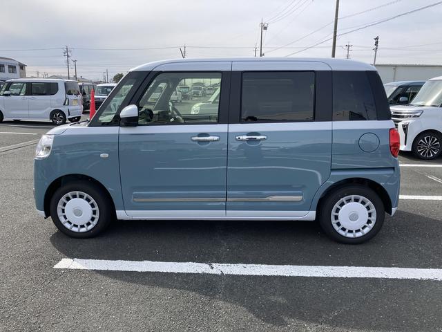 ムーヴキャンバスストライプスＧ１４インチフルホイールキャップ　ＬＥＤヘッドランプ　ＬＥＤフォグランプ　ホっとカップホルダー　両側パワースライドドア　キーフリーシステム　プッシュボタンスタート　ＵＶカットガラス（静岡県）の中古車