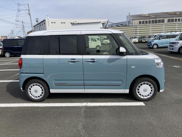 ムーヴキャンバスストライプスＧ１４インチフルホイールキャップ　ＬＥＤヘッドランプ　ＬＥＤフォグランプ　ホっとカップホルダー　両側パワースライドドア　キーフリーシステム　プッシュボタンスタート　ＵＶカットガラス（静岡県）の中古車