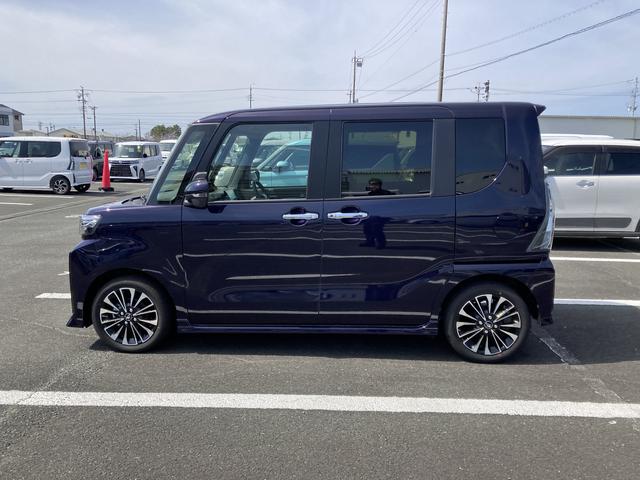 タントカスタムRSリミテッド15インチアルミホイール キーフリーシステム プッシュボタンスタート オートエアコン(プッシュ式) フルLEDヘッドランプ オート格納式カラードドアミラー 本革巻ステアリングホイール スマートクルーズ(静岡県)の中古車