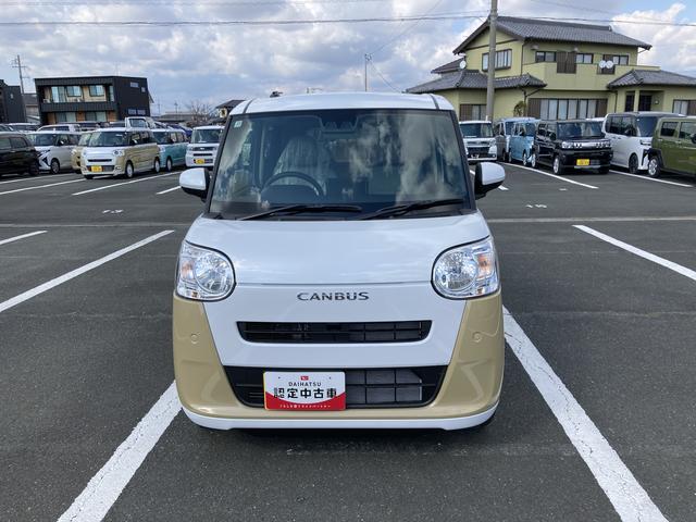 ムーヴキャンバスストライプスＸ１４インチフルホイールキャップ　キーフリーシステム　プッシュボタンスタート　ＵＶカットガラス　両側パワースライドドア　ハロゲンヘッドライト　ラゲージアンダーボックス（静岡県）の中古車