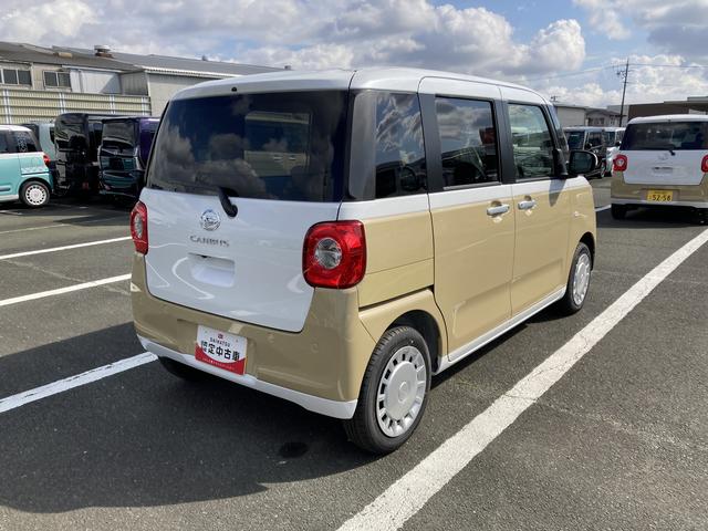 ムーヴキャンバスストライプスＸ１４インチフルホイールキャップ　キーフリーシステム　プッシュボタンスタート　ＵＶカットガラス　両側パワースライドドア　ハロゲンヘッドライト　ラゲージアンダーボックス（静岡県）の中古車