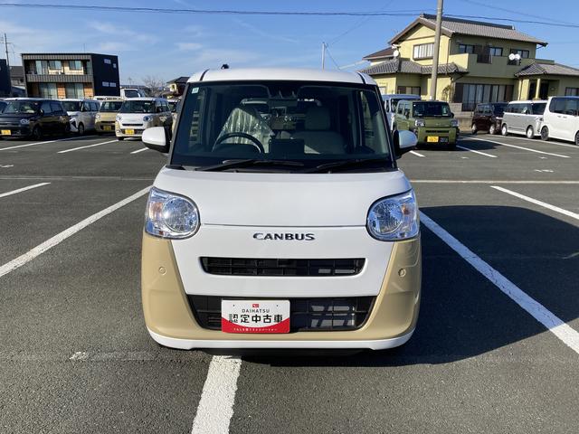 ムーヴキャンバスストライプスX14インチフルホイールキャップ キーフリーシステム プッシュボタンスタート UVカットガラス 両側パワースライドドア ハロゲンヘッドライト ラゲージアンダーボックス(静岡県)の中古車