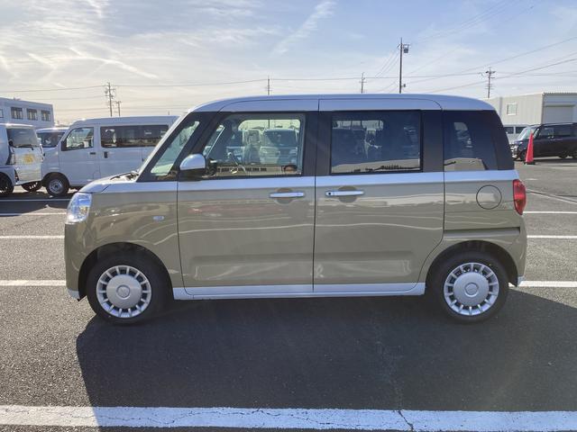 ムーヴキャンバスストライプスX14インチフルホイールキャップ キーフリーシステム プッシュボタンスタート UVカットガラス 両側パワースライドドア ハロゲンヘッドライト ラゲージアンダーボックス(静岡県)の中古車