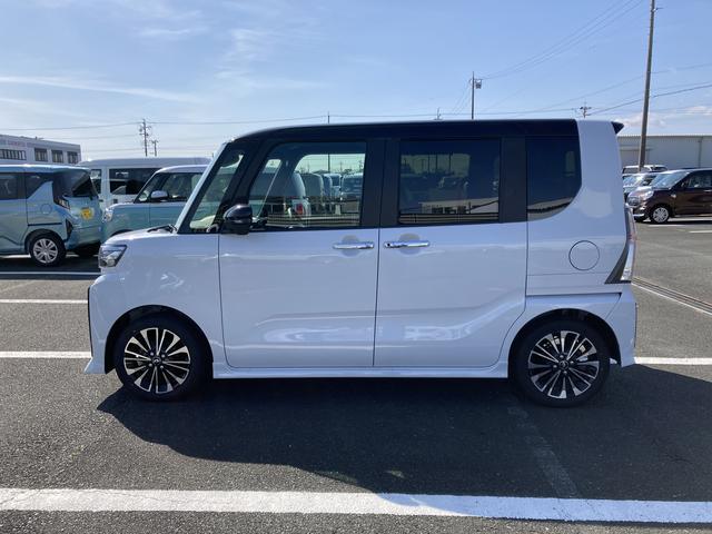 タントカスタムＲＳ１５インチアルミホイール　キーフリーシステム　プッシュボタンスタート　オートエアコン（プッシュ式）　フルＬＥＤヘッドランプ　オート格納式カラードドアミラー　本革巻ステアリングホイール（静岡県）の中古車