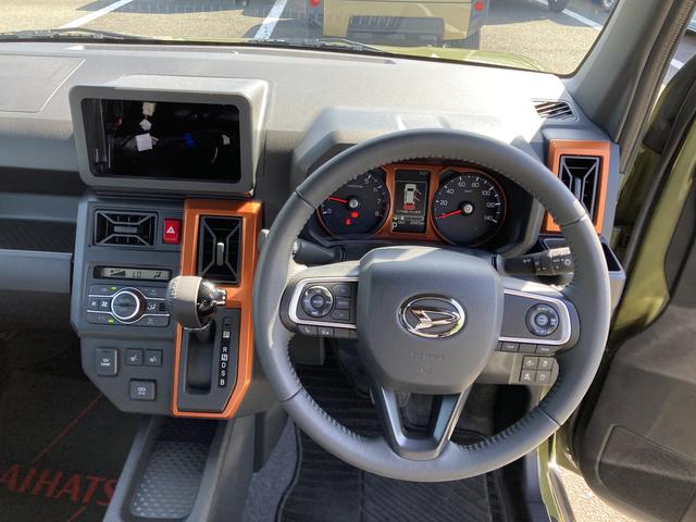 タフトＧ１５インチアルミホイール　オートレベリング機能付フルＬＥＤヘッドランプ　ＬＥＤフォグランプ　本革巻ステアリングホイール　本革巻インパネセンターシフト　ＴＦＴカラーマルチインフォメーションディスプレイ（静岡県）の中古車