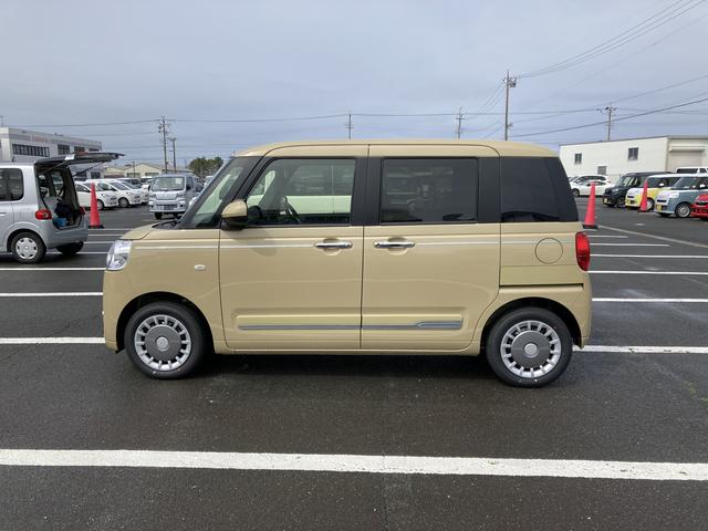 ムーヴキャンバスセオリーG14インチフルホイールキャップ LEDヘッドランプ LEDフォグランプ ホっとカップホルダー 両側パワースライドドア キーフリーシステム プッシュボタンスタート 革巻ステアリングホイール(静岡県)の中古車