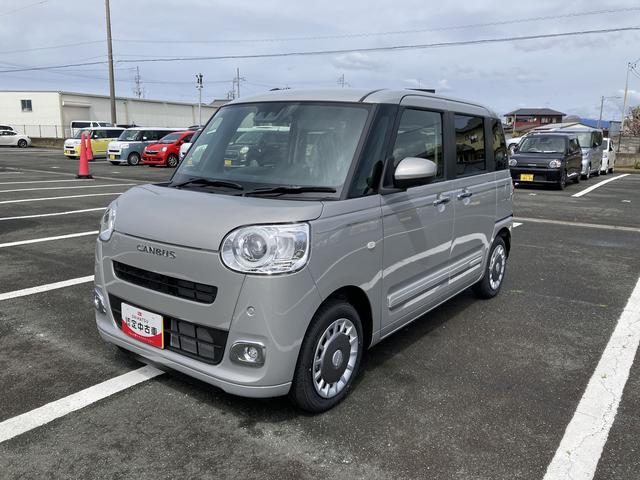 ムーヴキャンバスセオリーＧ１４インチフルホイールキャップ　ＬＥＤヘッドランプ　ＬＥＤフォグランプ　ホっとカップホルダー　両側パワースライドドア　キーフリーシステム　プッシュボタンスタート　革巻ステアリングホイール（静岡県）の中古車