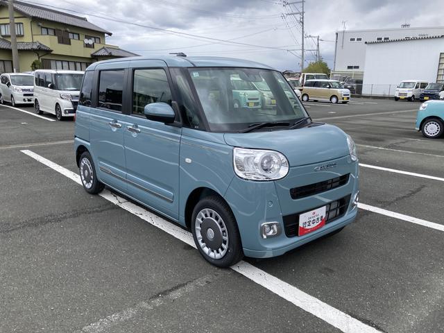 ムーヴキャンバスセオリーＧ１４インチフルホイールキャップ　ＬＥＤヘッドランプ　ＬＥＤフォグランプ　ホっとカップホルダー　両側パワースライドドア　キーフリーシステム　プッシュボタンスタート　革巻ステアリングホイール（静岡県）の中古車