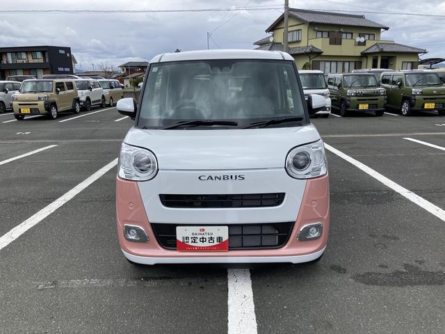 ムーヴキャンバスストライプスＧ１４インチフルホイールキャップ　ＬＥＤヘッドランプ　ＬＥＤフォグランプ　ホっとカップホルダー　両側パワースライドドア　キーフリーシステム　プッシュボタンスタート　ＵＶカットガラス（静岡県）の中古車