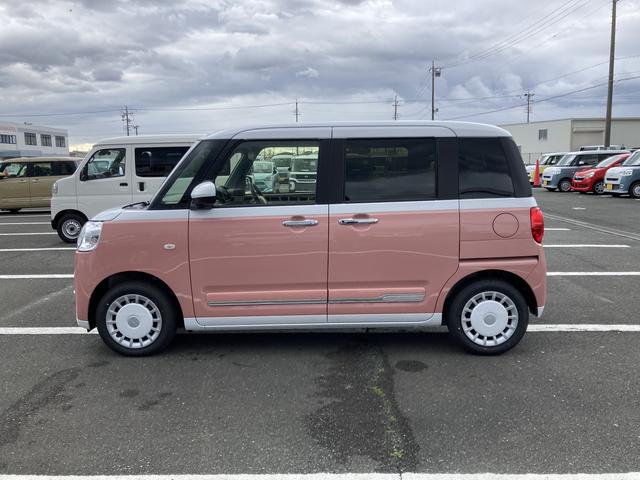 ムーヴキャンバスストライプスＧ１４インチフルホイールキャップ　ＬＥＤヘッドランプ　ＬＥＤフォグランプ　ホっとカップホルダー　両側パワースライドドア　キーフリーシステム　プッシュボタンスタート　ＵＶカットガラス（静岡県）の中古車