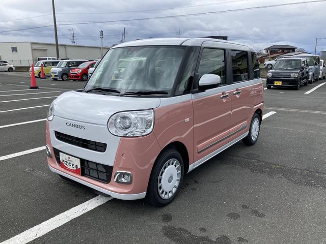 ムーヴキャンバスストライプスＧ１４インチフルホイールキャップ　ＬＥＤヘッドランプ　ＬＥＤフォグランプ　ホっとカップホルダー　両側パワースライドドア　キーフリーシステム　プッシュボタンスタート　ＵＶカットガラス（静岡県）の中古車