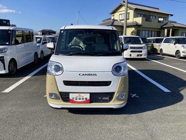 ムーヴキャンバスストライプスＧターボ１４インチフルホイールキャップ　ＬＥＤヘッドランプ　ＬＥＤフォグランプ　ホっとカップホルダー　両側パワースライドドア　キーフリーシステム　プッシュボタンスタート　ＵＶカットガラス（静岡県）の中古車