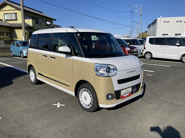 ムーヴキャンバスストライプスＧターボ１４インチフルホイールキャップ　ＬＥＤヘッドランプ　ＬＥＤフォグランプ　ホっとカップホルダー　両側パワースライドドア　キーフリーシステム　プッシュボタンスタート　ＵＶカットガラス（静岡県）の中古車