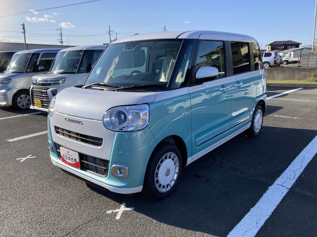 ムーヴキャンバスストライプスＧ１４インチフルホイールキャップ　ＬＥＤヘッドランプ　ＬＥＤフォグランプ　ホっとカップホルダー　両側パワースライドドア　キーフリーシステム　プッシュボタンスタート　ＵＶカットガラス（静岡県）の中古車