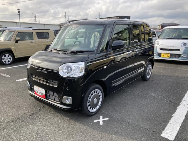 ムーヴキャンバスセオリーG14インチフルホイールキャップ LEDヘッドランプ LEDフォグランプ ホっとカップホルダー 両側パワースライドドア キーフリーシステム プッシュボタンスタート UVカットガラス(静岡県)の中古車