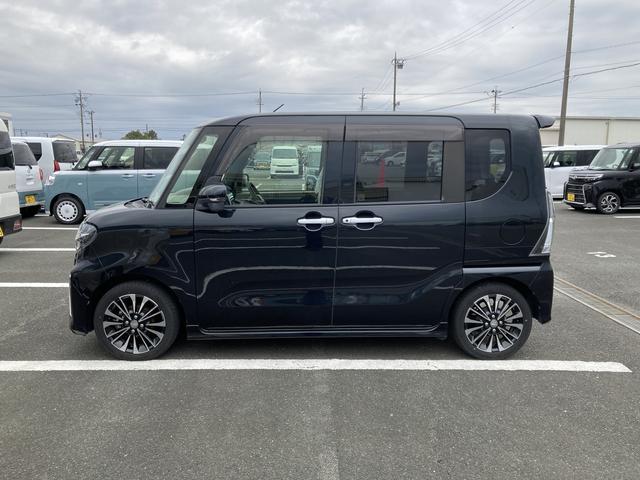 タントカスタムＲＳ１５インチアルミホイール　キーフリーシステム　プッシュボタンスタート　オートエアコン（プッシュ式）　フルＬＥＤヘッドランプ　オート格納式カラードドアミラー　本革巻ステアリングホイール（静岡県）の中古車