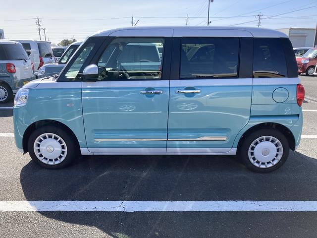 ムーヴキャンバスストライプスＧ１４インチフルホイールキャップ　ＬＥＤヘッドランプ　ＬＥＤフォグランプ　ホっとカップホルダー　両側パワースライドドア　キーフリーシステム　プッシュボタンスタート　ＵＶカットガラス（静岡県）の中古車