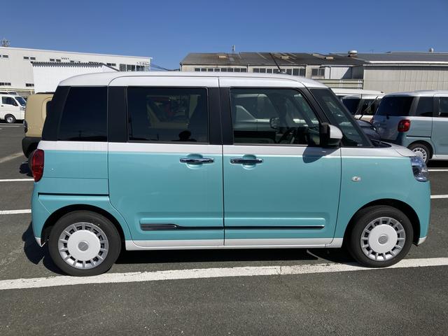 ムーヴキャンバスストライプスＧ１４インチフルホイールキャップ　ＬＥＤヘッドランプ　ＬＥＤフォグランプ　ホっとカップホルダー　両側パワースライドドア　キーフリーシステム　プッシュボタンスタート　ＵＶカットガラス（静岡県）の中古車