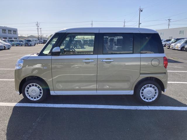 ムーヴキャンバスストライプスＸ１４インチフルホイールキャップ　キーフリーシステム　プッシュボタンスタート　ＵＶカットガラス　両側パワースライドドア　ハロゲンヘッドライト　ラゲージアンダーボックス（静岡県）の中古車