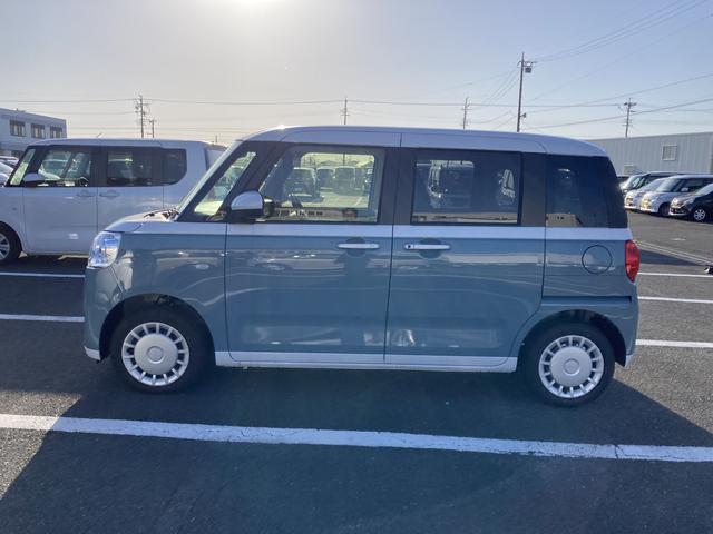 ムーヴキャンバスストライプスＸ１４インチフルホイールキャップ　キーフリーシステム　プッシュボタンスタート　ＵＶカットガラス　両側パワースライドドア　ハロゲンヘッドライト　ラゲージアンダーボックス（静岡県）の中古車