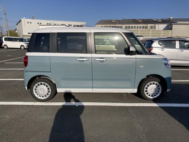 ムーヴキャンバスストライプスＸ１４インチフルホイールキャップ　キーフリーシステム　プッシュボタンスタート　ＵＶカットガラス　両側パワースライドドア　ハロゲンヘッドライト　ラゲージアンダーボックス（静岡県）の中古車