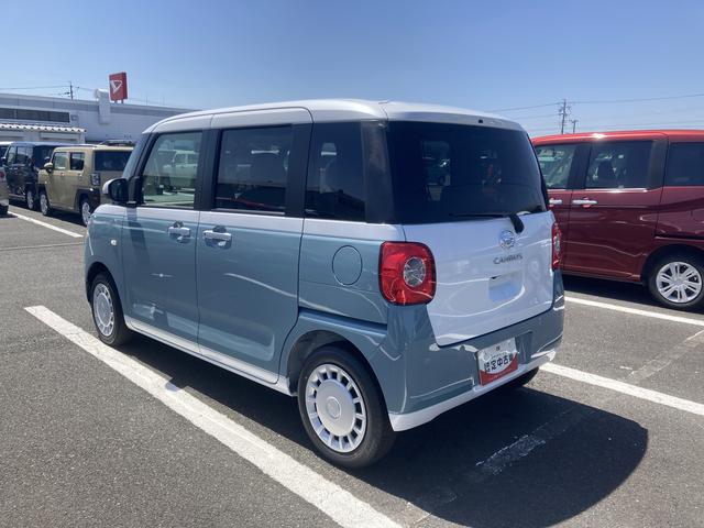 ムーヴキャンバスストライプスＸ１４インチフルホイールキャップ　キーフリーシステム　プッシュボタンスタート　ＵＶカットガラス　両側パワースライドドア　ハロゲンヘッドライト　ラゲージアンダーボックス（静岡県）の中古車