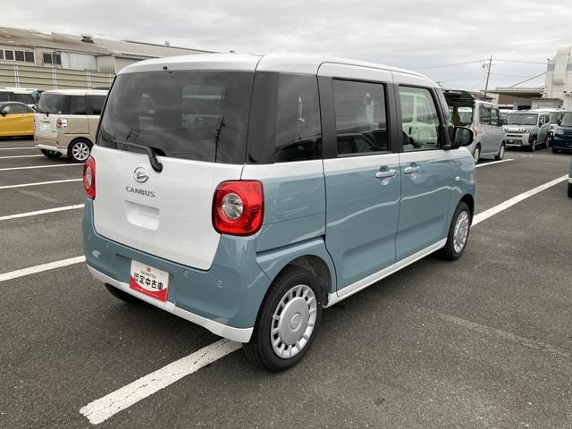 ムーヴキャンバスストライプスＸ１４インチフルホイールキャップ　キーフリーシステム　プッシュボタンスタート　ＵＶカットガラス　両側パワースライドドア　ハロゲンヘッドライト　ラゲージアンダーボックス（静岡県）の中古車