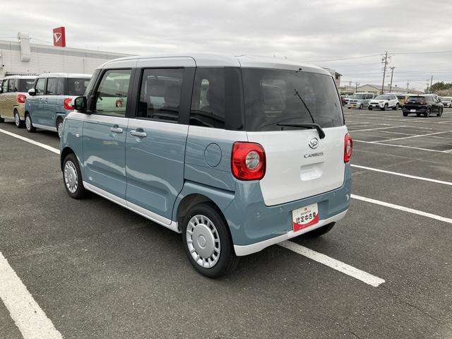 ムーヴキャンバスストライプスＸ１４インチフルホイールキャップ　キーフリーシステム　プッシュボタンスタート　ＵＶカットガラス　両側パワースライドドア　ハロゲンヘッドライト　ラゲージアンダーボックス（静岡県）の中古車