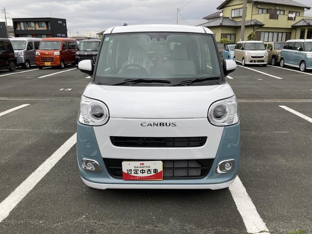 ムーヴキャンバスストライプスＧ１４インチフルホイールキャップ　ＬＥＤヘッドランプ　ＬＥＤフォグランプ　ホっとカップホルダー　両側パワースライドドア　キーフリーシステム　プッシュボタンスタート　ＵＶカットガラス（静岡県）の中古車