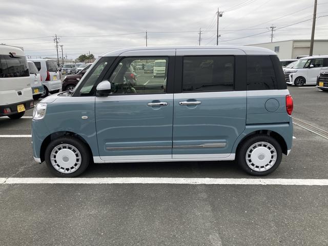 ムーヴキャンバスストライプスＧ１４インチフルホイールキャップ　ＬＥＤヘッドランプ　ＬＥＤフォグランプ　ホっとカップホルダー　両側パワースライドドア　キーフリーシステム　プッシュボタンスタート　ＵＶカットガラス（静岡県）の中古車