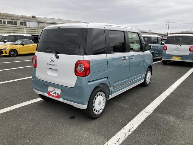 ムーヴキャンバスストライプスＧ１４インチフルホイールキャップ　ＬＥＤヘッドランプ　ＬＥＤフォグランプ　ホっとカップホルダー　両側パワースライドドア　キーフリーシステム　プッシュボタンスタート　ＵＶカットガラス（静岡県）の中古車