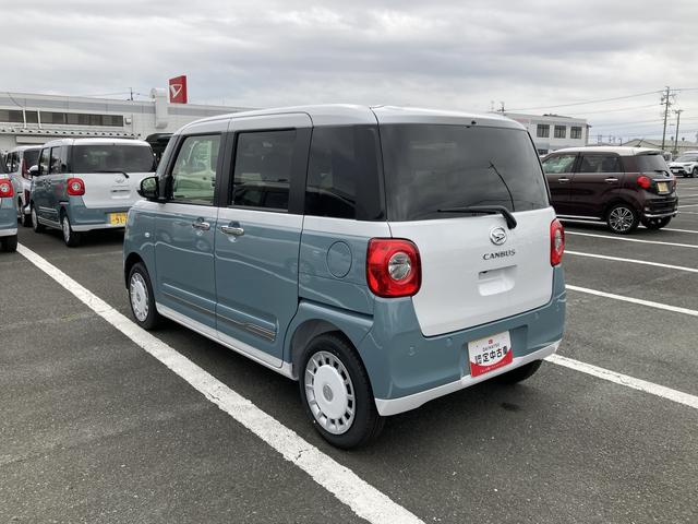 ムーヴキャンバスストライプスＧ１４インチフルホイールキャップ　ＬＥＤヘッドランプ　ＬＥＤフォグランプ　ホっとカップホルダー　両側パワースライドドア　キーフリーシステム　プッシュボタンスタート　ＵＶカットガラス（静岡県）の中古車