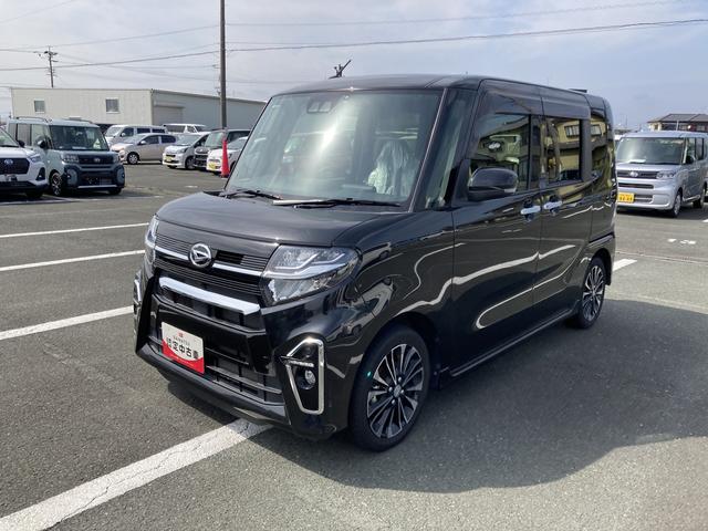 タントカスタムＲＳ１５インチアルミホイール　キーフリーシステム　プッシュボタンスタート　オートエアコン（プッシュ式）　フルＬＥＤヘッドランプ　オート格納式カラードドアミラー　本革巻ステアリングホイール（静岡県）の中古車