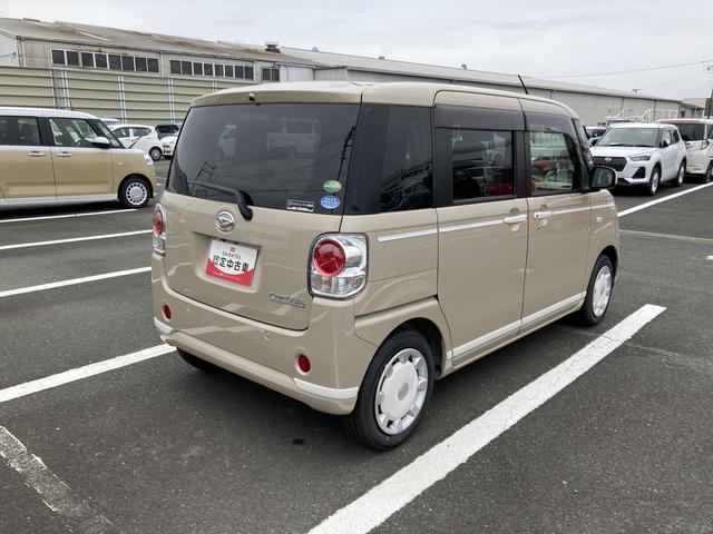 ムーヴキャンバスＧホワイトアクセントリミテッド　ＳＡIII１４インチフルホイールキャップ　ＬＥＤヘッドランプ　キーフリーシステム　両側パワースライドドア　オートエアコン（プッシュ式）　オートライト　置きラクボックス（静岡県）の中古車