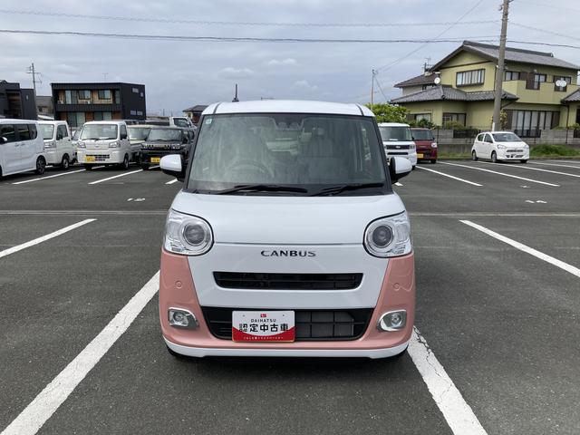 ムーヴキャンバスストライプスGターボ14インチフルホイールキャップ LEDヘッドランプ LEDフォグランプ ホっとカップホルダー 両側パワースライドドア キーフリーシステム プッシュボタンスタート UVカットガラス(静岡県)の中古車