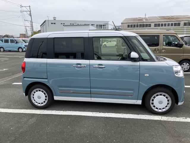 ムーヴキャンバスストライプスＧ１４インチフルホイールキャップ　ＬＥＤヘッドランプ　ＬＥＤフォグランプ　ホっとカップホルダー　両側パワースライドドア　キーフリーシステム　プッシュボタンスタート　ＵＶカットガラス（静岡県）の中古車