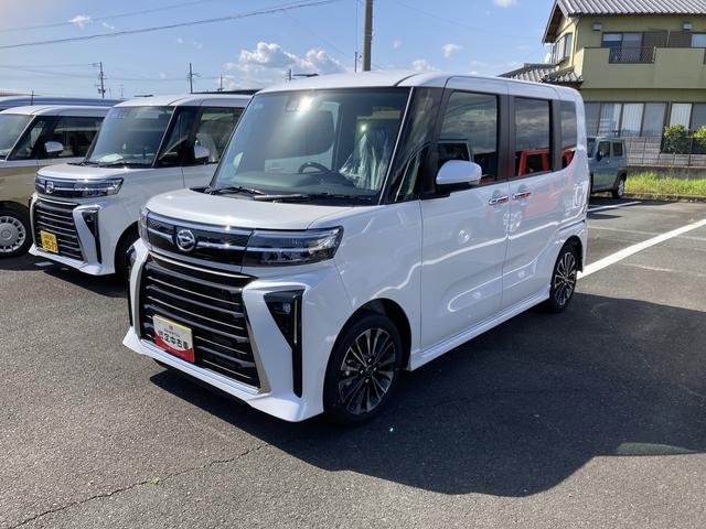 タントカスタムRS15インチアルミホイール キーフリーシステム プッシュボタンスタート オートエアコン(プッシュ式) フルLEDヘッドランプ オート格納式カラードドアミラー 本革巻ステアリングホイール(静岡県)の中古車