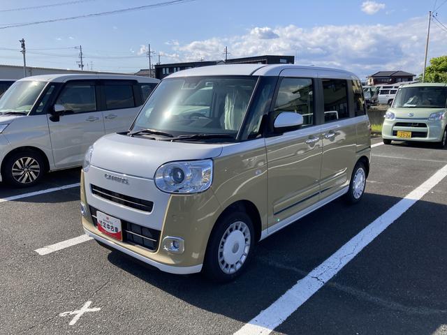 ムーヴキャンバスストライプスG14インチフルホイールキャップ LEDヘッドランプ LEDフォグランプ ホっとカップホルダー 両側パワースライドドア キーフリーシステム プッシュボタンスタート UVカットガラス(静岡県)の中古車