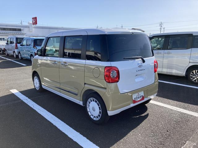 ムーヴキャンバスストライプスG14インチフルホイールキャップ LEDヘッドランプ LEDフォグランプ ホっとカップホルダー 両側パワースライドドア キーフリーシステム プッシュボタンスタート UVカットガラス(静岡県)の中古車
