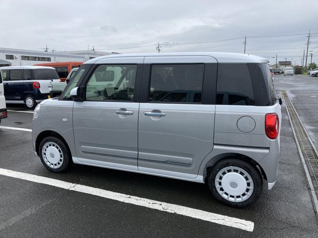 ムーヴキャンバスストライプスG14インチフルホイールキャップ LEDヘッドランプ LEDフォグランプ ホっとカップホルダー 両側パワースライドドア キーフリーシステム プッシュボタンスタート UVカットガラス(静岡県)の中古車