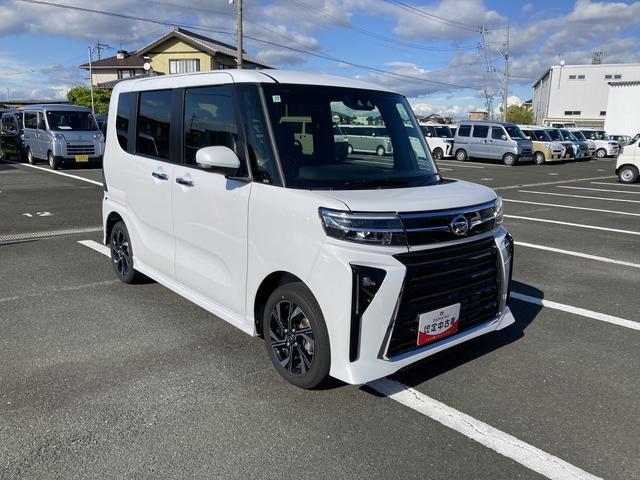 タントカスタムＸ１４インチアルミホイール　大型エアロバンパー　フルＬＥＤヘッドランプ　オート格納式カラードドアミラー　両側パワースライドドア　キーフリーシステム　プッシュボタンスタート（静岡県）の中古車
